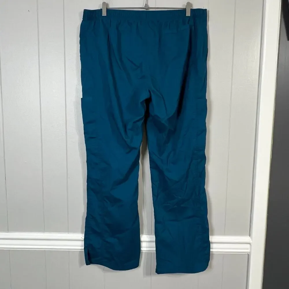 Cherokee Revolution Scrub Set Bundle Women Large Tops Pants Caribbean Blue Red